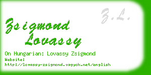 zsigmond lovassy business card